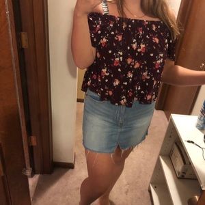 floral off the shoulder shirt